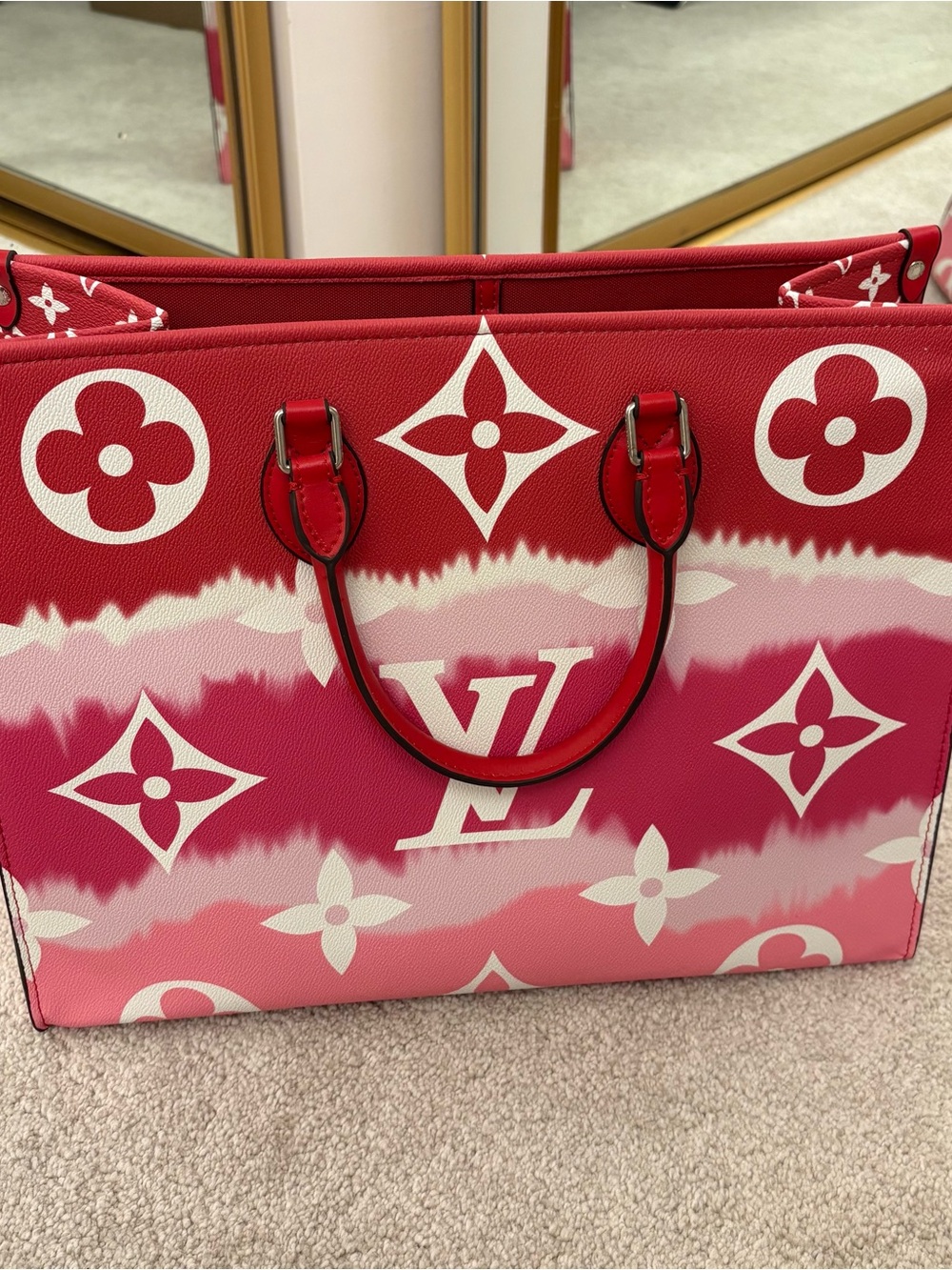 Louis Vuitton Red & Pink Monogram Ombre Tote